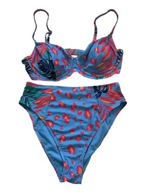 Tabitha Brown X Target Tropical Animal Print 2 Piece Bikini Swimsuit Set Large